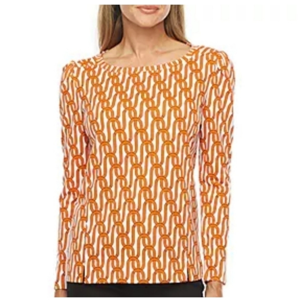 Liz Claiborne Plus Size White Link Nautical Knit Top